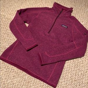 Small fuschia Patagonia half zip better sweater